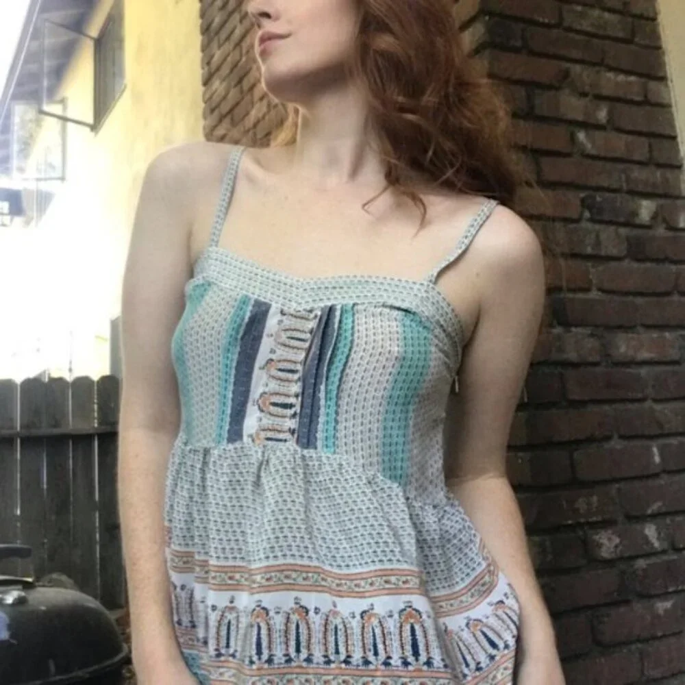 Anthropologie Vanessa Virginia Montara boho pastel tank top size 2 - Picture 6 of 11